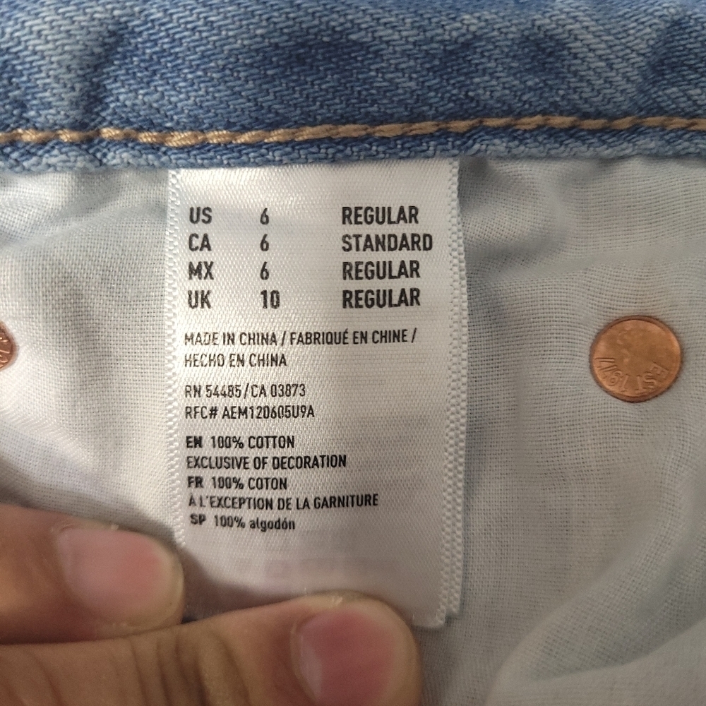 American eagle jeans high rise girlfriend blue size 6 - Picture 12 of 13